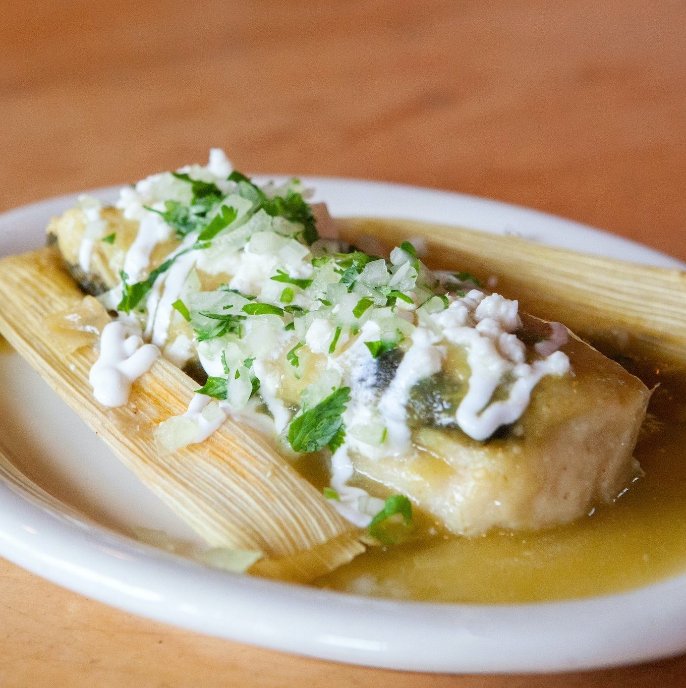 Tamal De Pollo en Salsa Verde.
