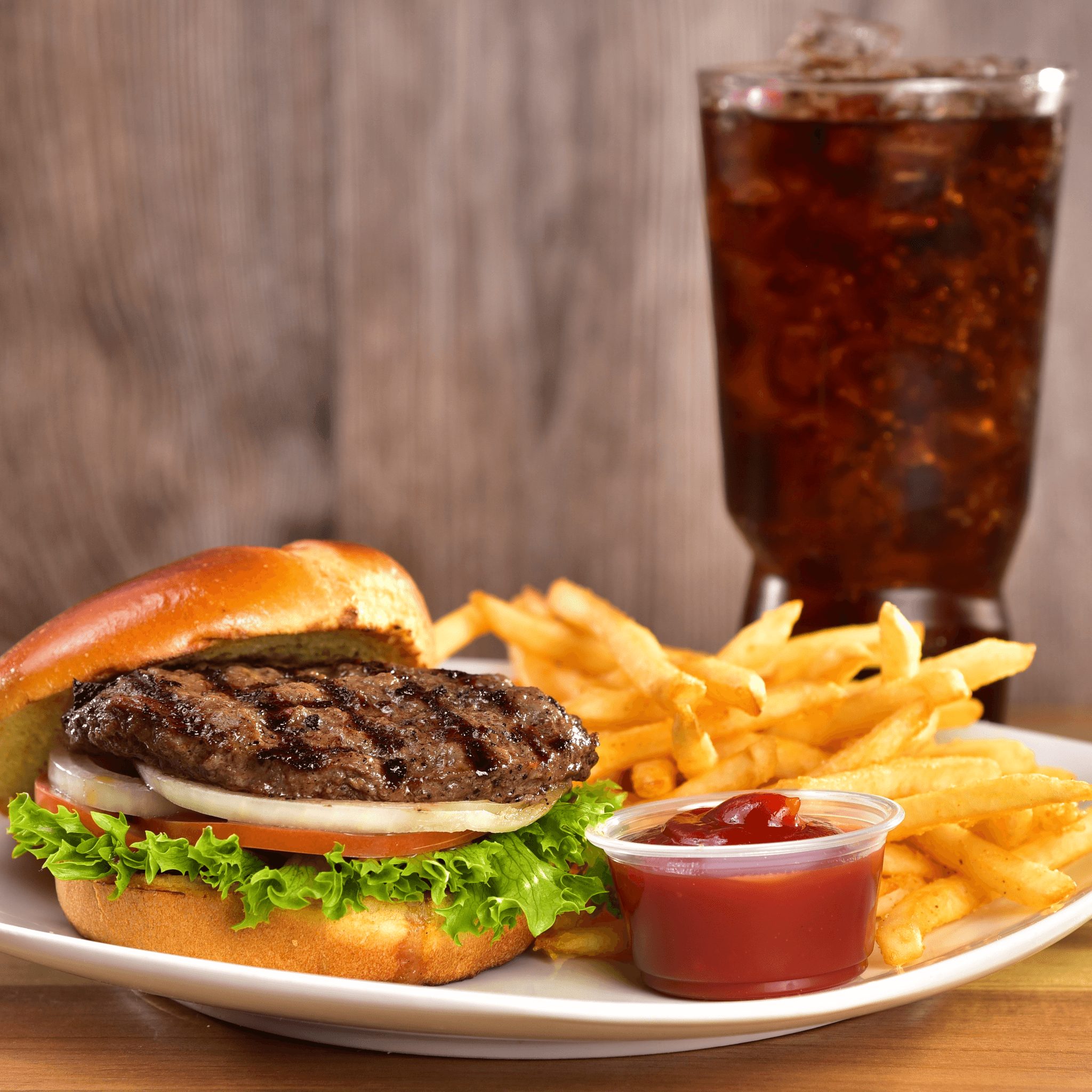 Classic Hamburger Meal.