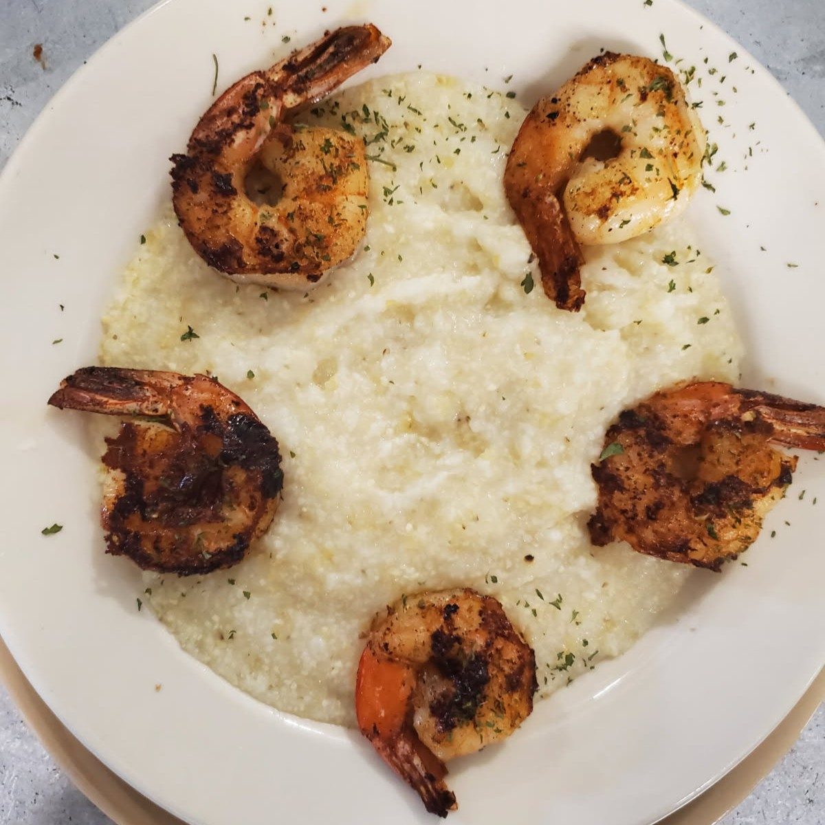 Grits with Shrimp.