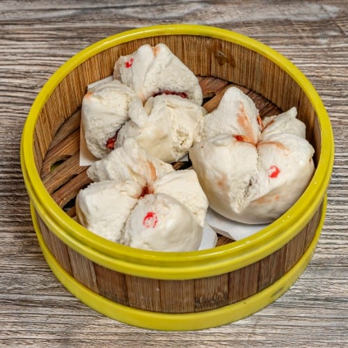 Vegan Steamed BBQ Pork Buns.