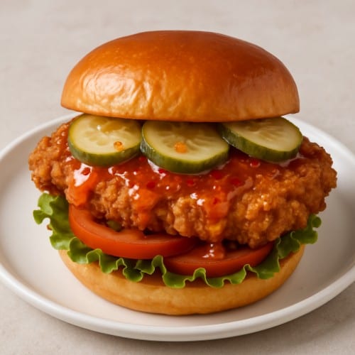 Homemade Fried Chicken Sandwich.