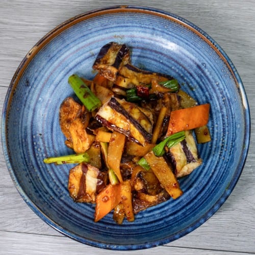 V3. Egg Plant with Garlic Sauce.