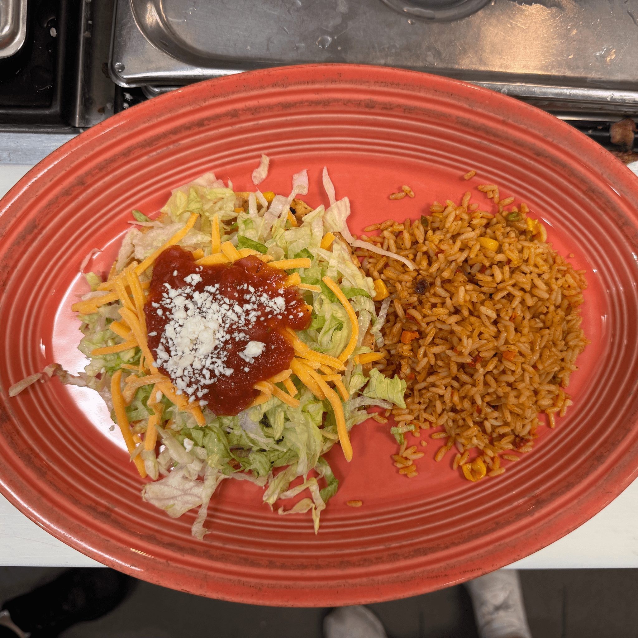 One Tostada with a One Side.