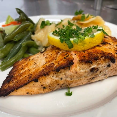 Baked Salmon meal.