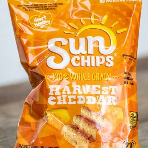 Sun Chips Harvest Cheddar.
