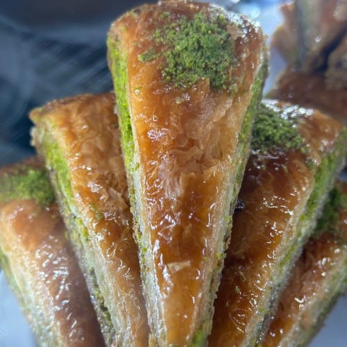 Triangle Shape Pistachio Baklava.