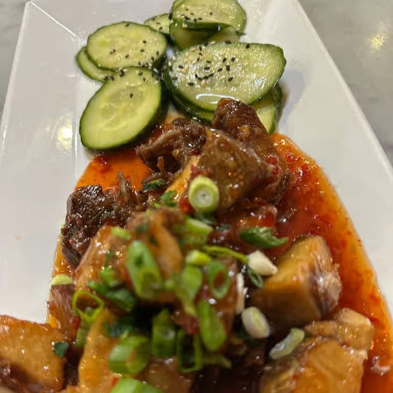 Asian pork bites dinner.