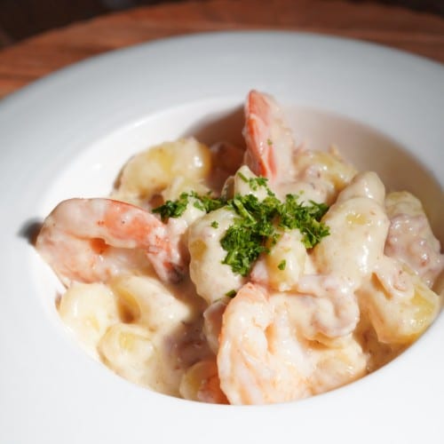Gnocchi with Shrimps and Scallops.