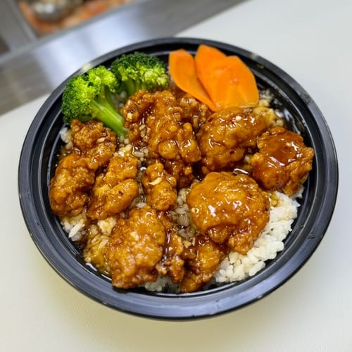 Orange Chicken Rice Bowl.