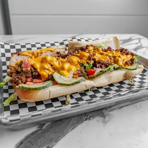 Cheese Burger Sub Basket.