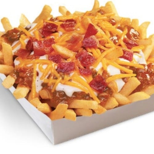 Loaded Fries w/ Nacho Cheese, Bacon and Ranch.