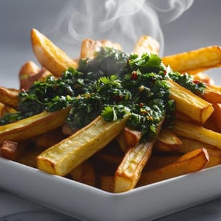 Yucca Fries with Chimmi  (Vegan)