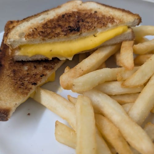 Grilled Cheese Pulled Pork Sandwich.