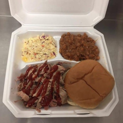 BBQ Plate W/3 Sides.