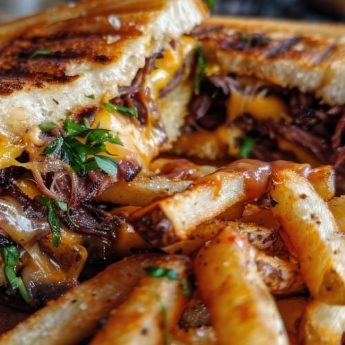 Short Rib Melt Sandwich.
