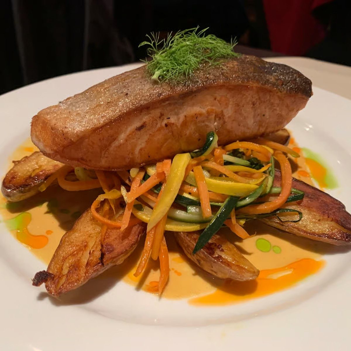 Pan Roasted Skin-On North Atlantic Salmon.