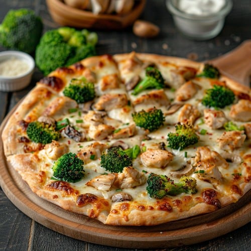 (Small 12") Chicken Alfredo Pizza.