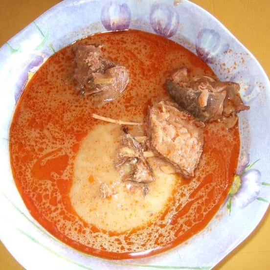 Fufu and Palmnuts soup W/ goat meat..