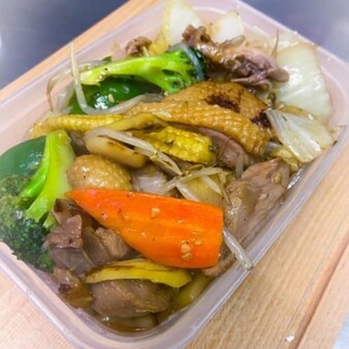 Braised Duck with Vegetables.