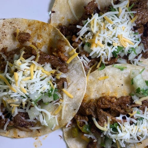 Beef Steak Taco Platter (3 tacos).