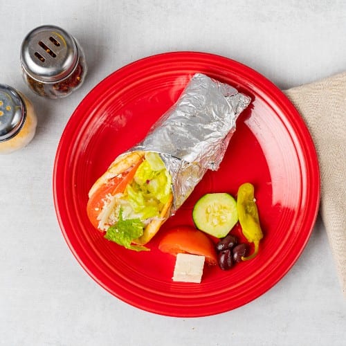 Greek Souvlaki Sandwich.