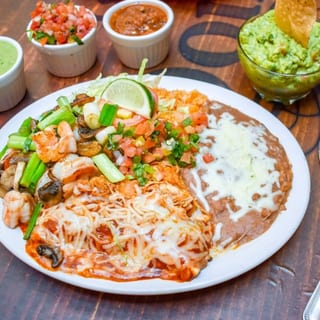 5. Spicy Chicken, Prawns and Enchilada Combo Platter