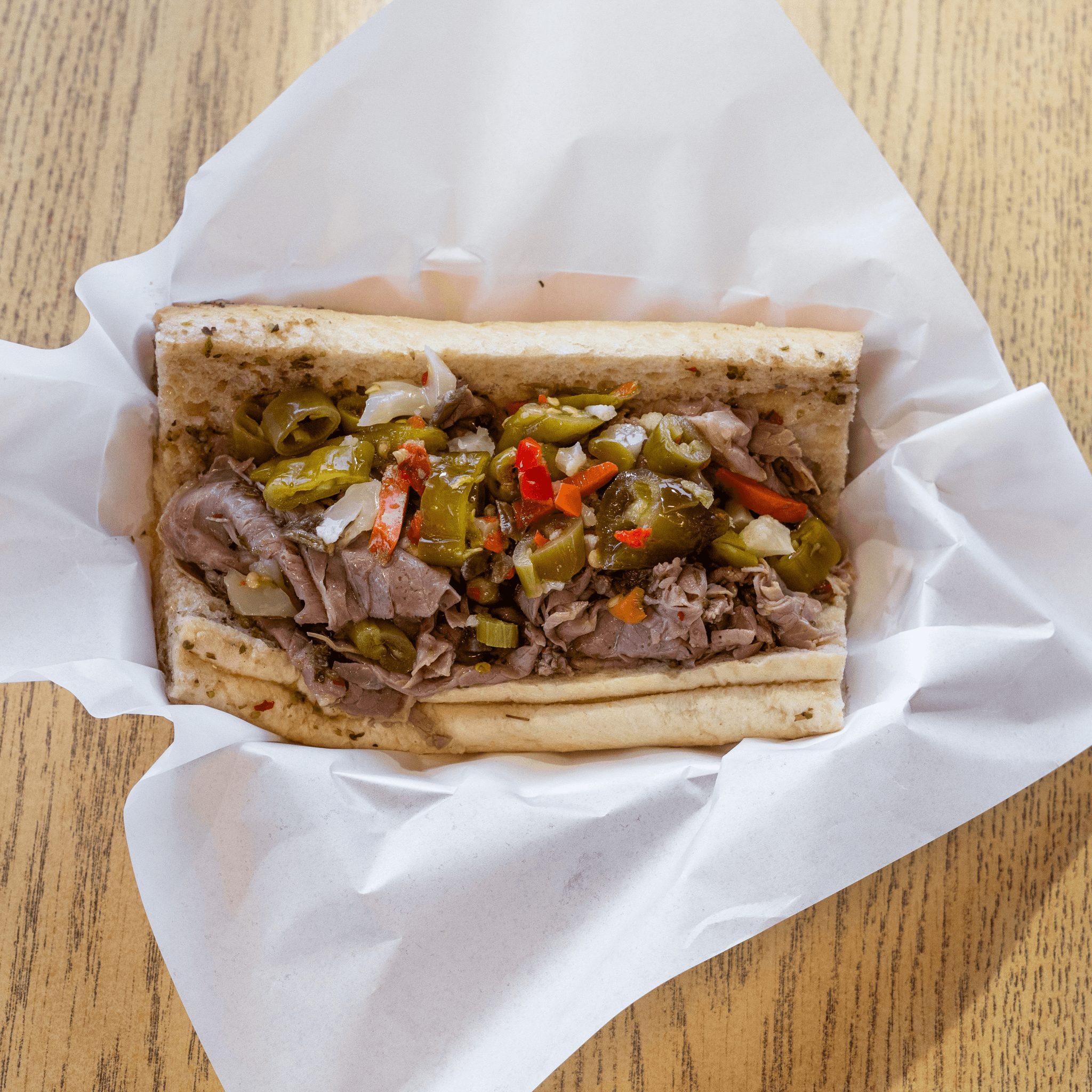 Italian Beef with Peppers.