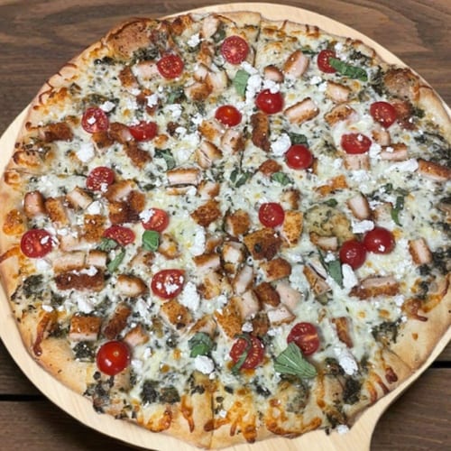 Pesto Chicken Pizza.