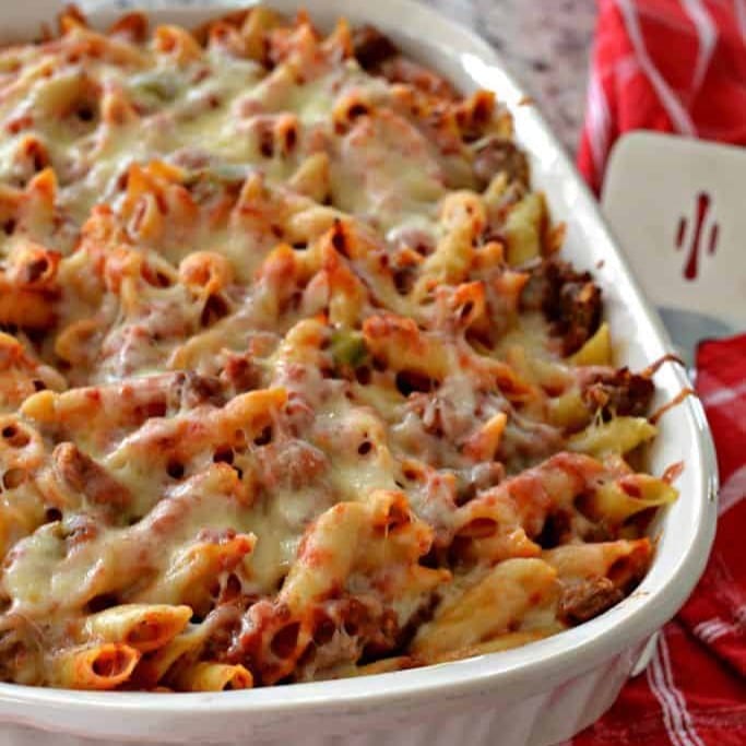 Baked Mostaccioli (Pasta).