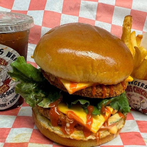 Double-Decker Spicy Chicken Burger Meal.