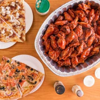 Large 8 Cut Cheese Pizza, 20 Wings and Garlic Knots