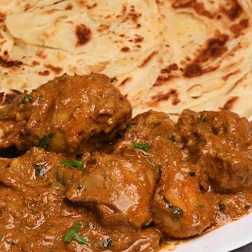 Kerala Paratha with Chicken Curry.