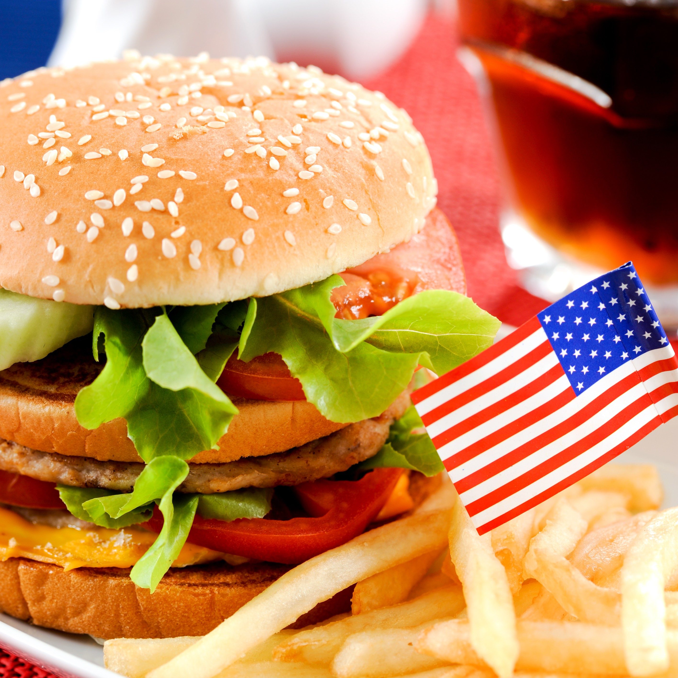 Burger Platter with Drink.