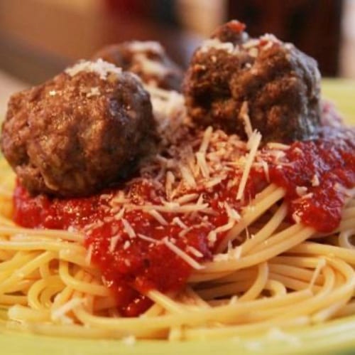 Pasta Meatball Dinner.