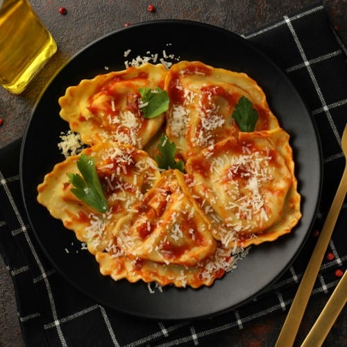 Cheese or Meat Ravioli.