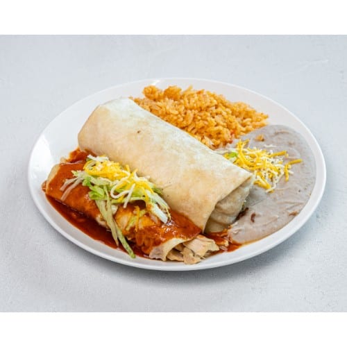 Combo 6 - Bean Burrito & Enchilada Plate.