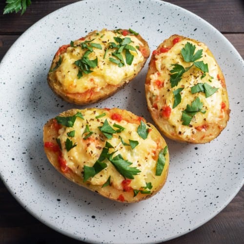 Loaded Broiled Potato Skins.