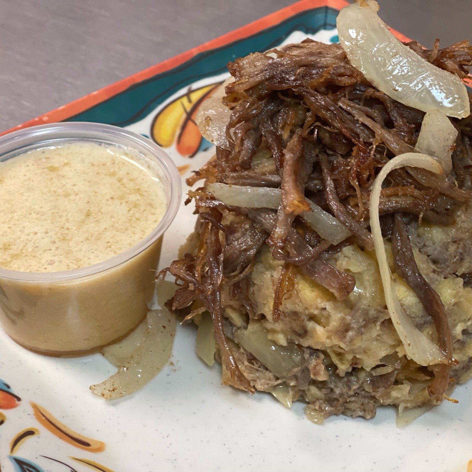 Mofongo de vaca frita.