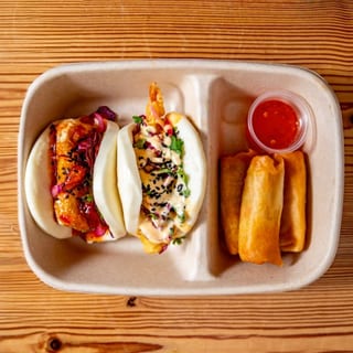 C1) 2 Baos + 3 Spring Rolls (V)