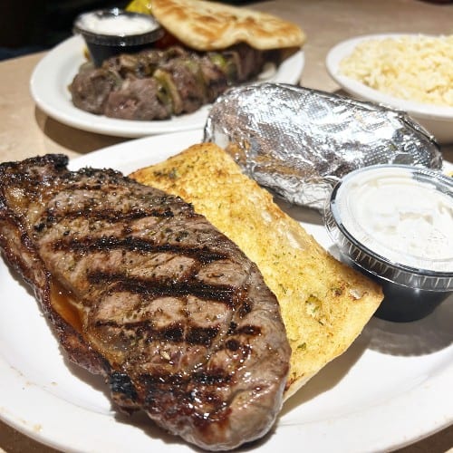 New York Strip Steak Dinner.