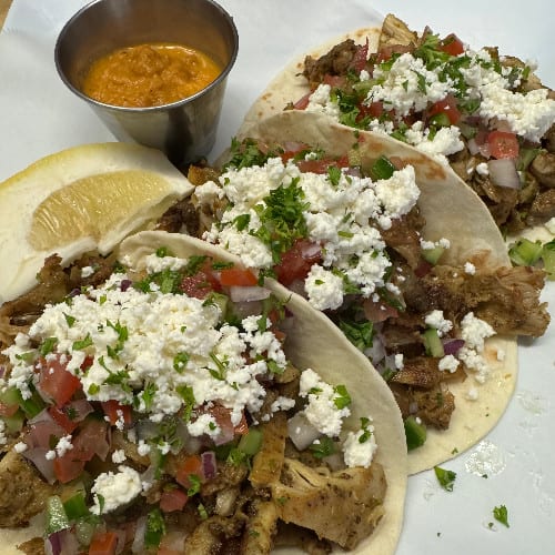 Greek Chicken Tacos.