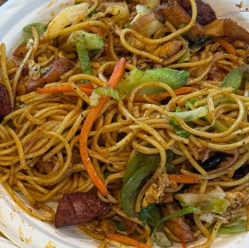 Chow Mein Sausage Chicken.