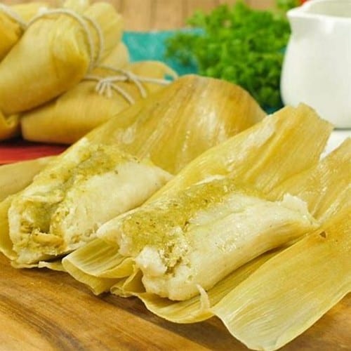 Chicken Tamale in Green Sauce.