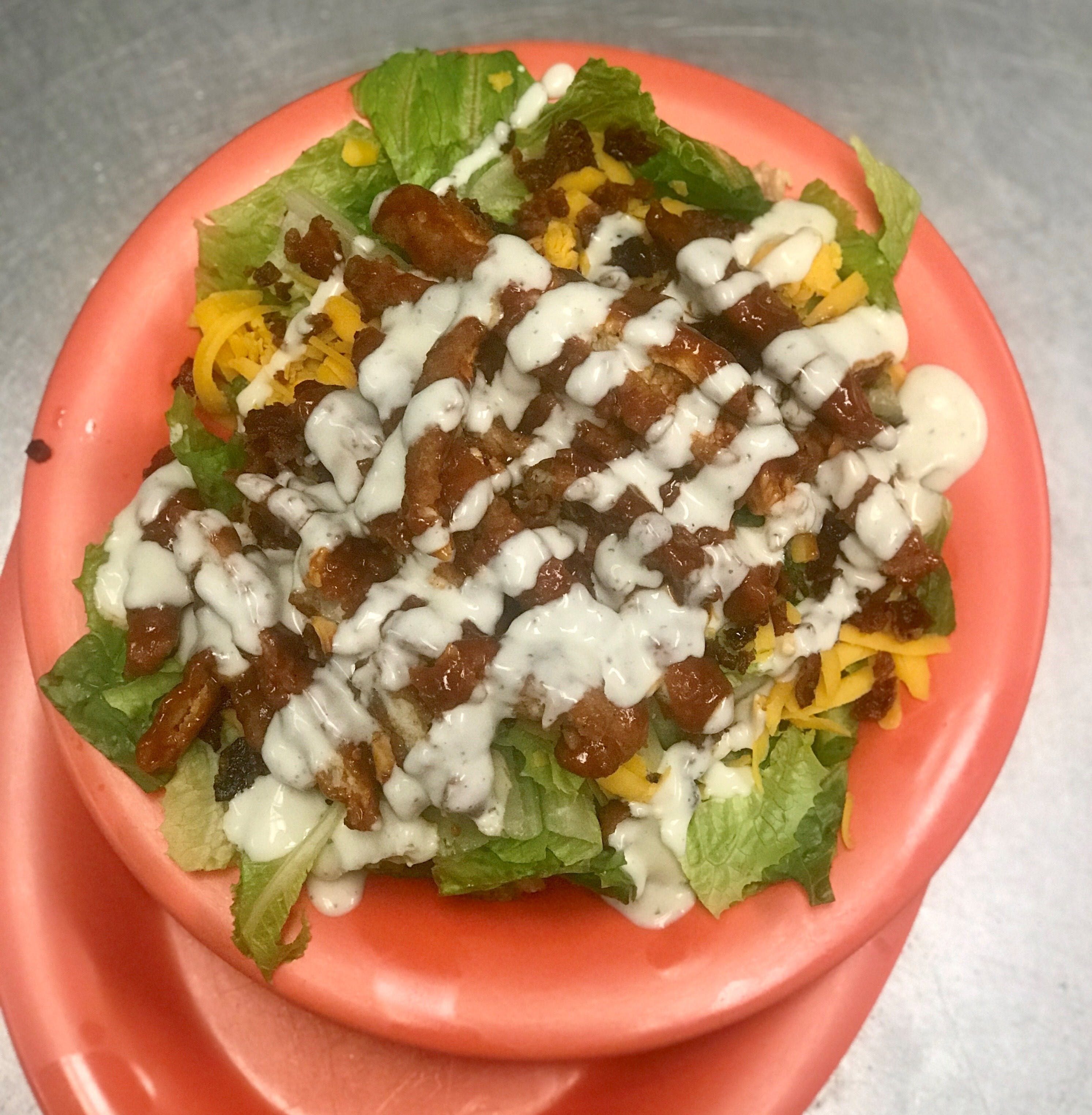 Spicy BBQ Crispy Chicken Salad.