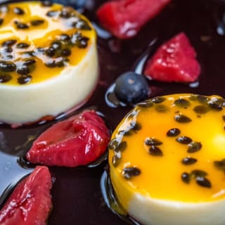 Passionfruit flan