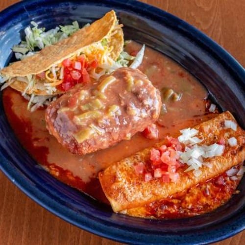 #5 Enchilada, Chile Relleno and Taco.