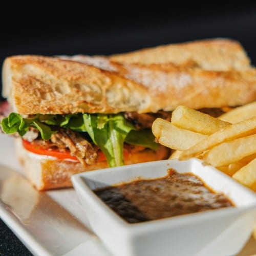 Jerk Chicken Sandwich Lunch.