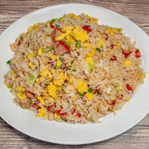 Vegan BBQ "Pork" Fried Rice.