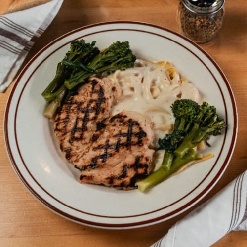Chicken and Broccoli Alfredo.