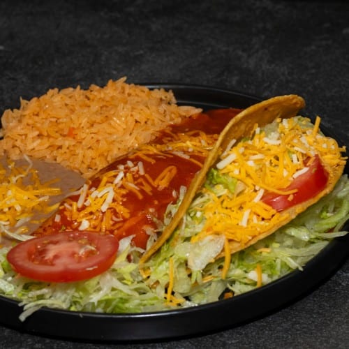 Beef Taco, Enchilada Plate.